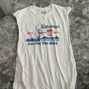 White Graphic Sleeveless T-Shirt